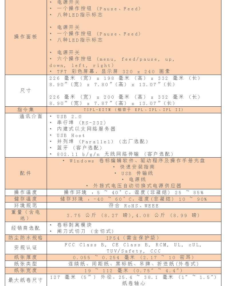 TSC (台半）TX200系列不干胶标签二维码工业条码203dpi高清超清热转印打印机