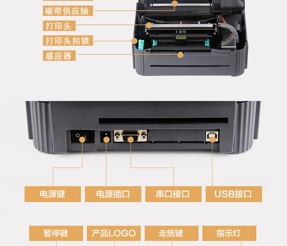 TSC TTP-244Pro 哑银纸条码打印机